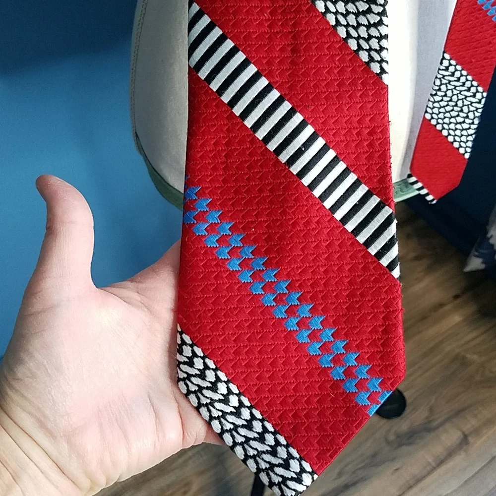 Vintage Guillermo de Lima Multi Colored Necktie Hair Accessory